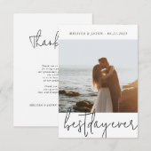 mariage photo mariage Carte de remerciements (Devant / Derrière)
