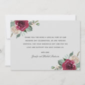 Mariage Photo Merci Bourgogne Floral (Dos)