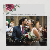 Mariage Photo Merci Bourgogne Floral (Devant / Derrière)