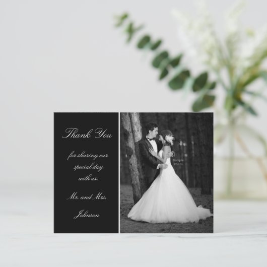 Mariage photo merci carte postale (Debout devant)