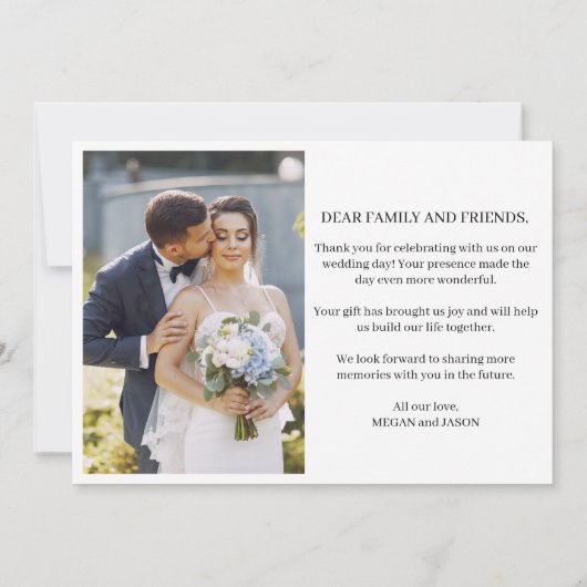 Mariage photo Merci de deux scripts chic (Dos)