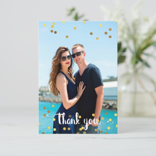 Mariage Photo Merci Faux Gold Foil Confetti (Debout devant)