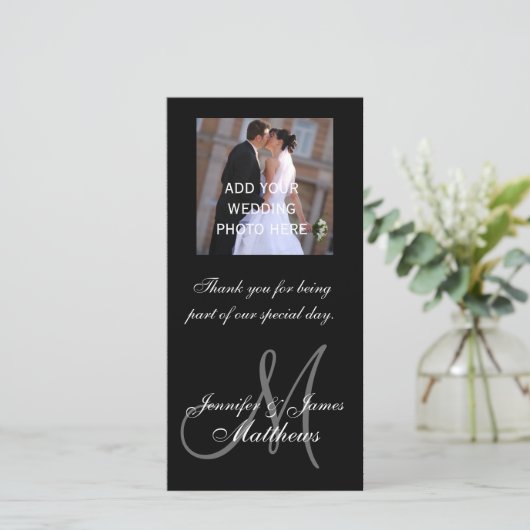 Mariage Photo Merci Message Nom du monogramme (Debout devant)