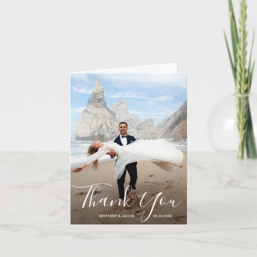 Mariage Photo Merci plié (Devant)