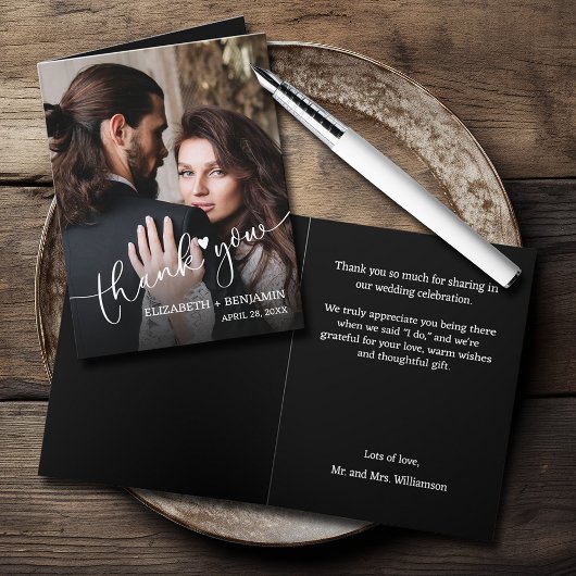 Mariage Photo Merci plié