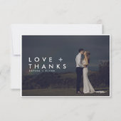 Mariage photo minimaliste moderne Amour et Merci (Devant)