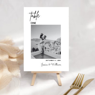 Mariage photo minimaliste moderne Carte Numéros