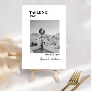 Mariage photo minimaliste moderne Carte Numéros