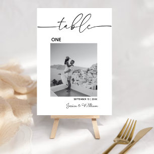 Mariage photo minimaliste moderne Carte Numéros