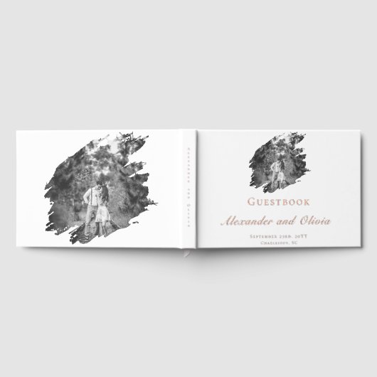 Mariage photo moderne Brushstroke | BLANCHE (Complet)