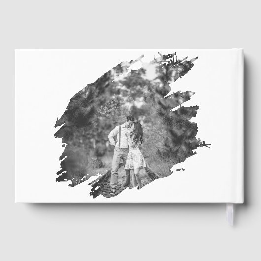 Mariage photo moderne Brushstroke | BLANCHE (Verso)
