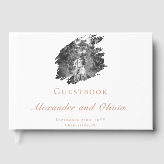 Mariage photo moderne Brushstroke | BLANCHE (Recto)