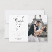 mariage photo moderne carte de remerciements (Devant)