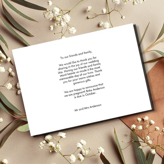 Mariage photo moderne Carte de remerciements