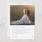 Mariage photo moderne Carte de remerciements noir  (Devant)
