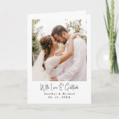 Mariage photo moderne Carte de remerciements plié (Devant)