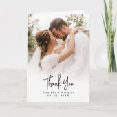 Mariage photo moderne Carte de remerciements plié (Devant)