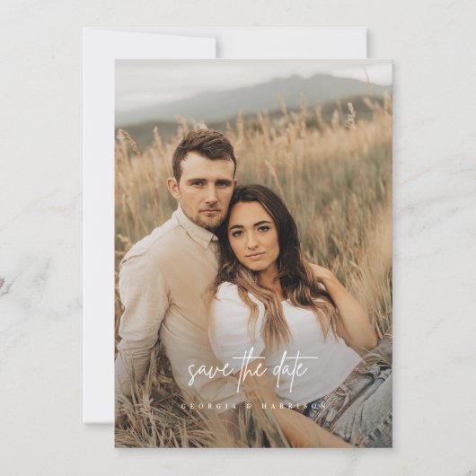 Mariage Photo Moderne Enregistrer La Carte Date In (Devant)