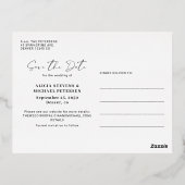 Mariage photo moderne enregistrer la carte postale (Verso)