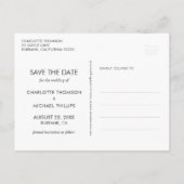 Mariage photo moderne Enregistrer la date Cartes p (Dos)