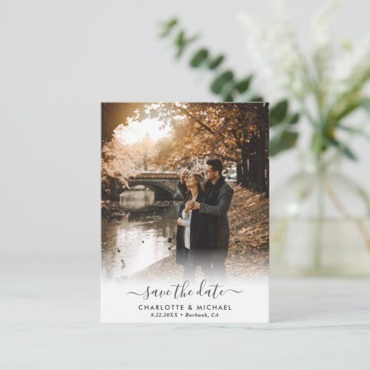 Mariage photo moderne Enregistrer la date Cartes p (Debout devant)
