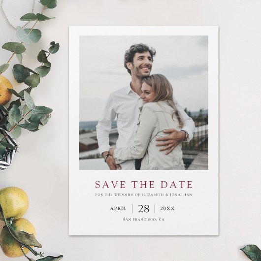 Mariage photo moderne Enregistrer la date Magnet