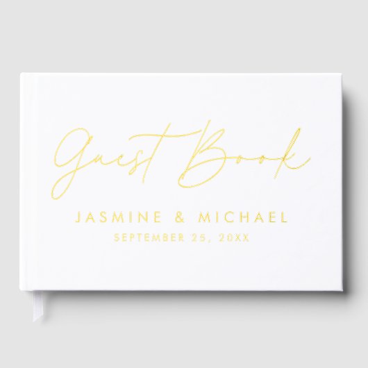 Mariage photo moderne Gold Foil Script (Recto)