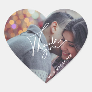 Mariage photo moderne Merci Favoriser Stickers