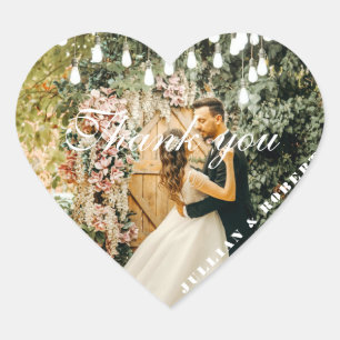 Mariage photo moderne Merci Favoriser Stickers