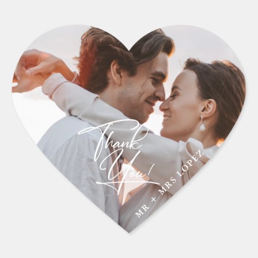 Mariage photo moderne Merci Favoriser Stickers (Devant)