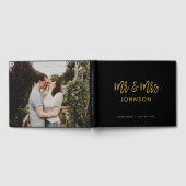 Mariage photo moderne noir et or Livre d'or (Complet)