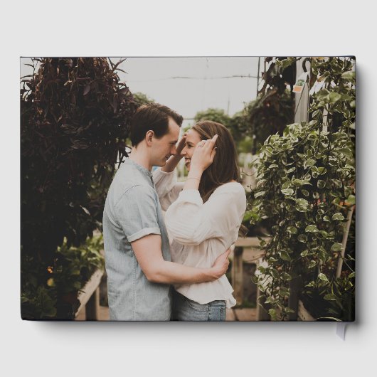 Mariage photo moderne noir et or Livre d'or (Verso)