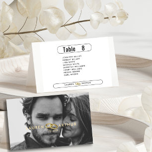 Mariage photo moderne Noms d'invités Table Carte d