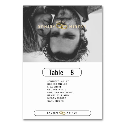 Mariage photo moderne Noms d'invités Table Carte d (Par défaut)