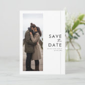 Mariage photo moderne Sauvez la date Invitation (Debout devant)