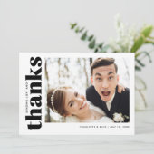 Mariage photo moderne simple Carte de remerciement (Debout devant)