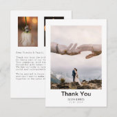Mariage photo moderne simple Carte de remerciement (Devant / Derrière)