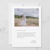 Mariage photo moderne simple Carte de remerciement (Dos)