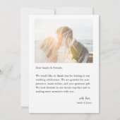 Mariage photo moderne simple Carte de remerciement (Dos)