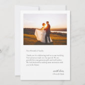 Mariage photo moderne simple Carte de remerciement (Dos)