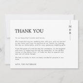 Mariage photo moderne simple Carte de remerciement (Dos)