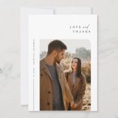 Mariage photo moderne simple Carte de remerciement (Devant)