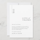 Mariage photo moderne simple Carte de remerciement (Dos)