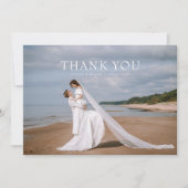Mariage photo moderne simple Carte de remerciement (Devant)