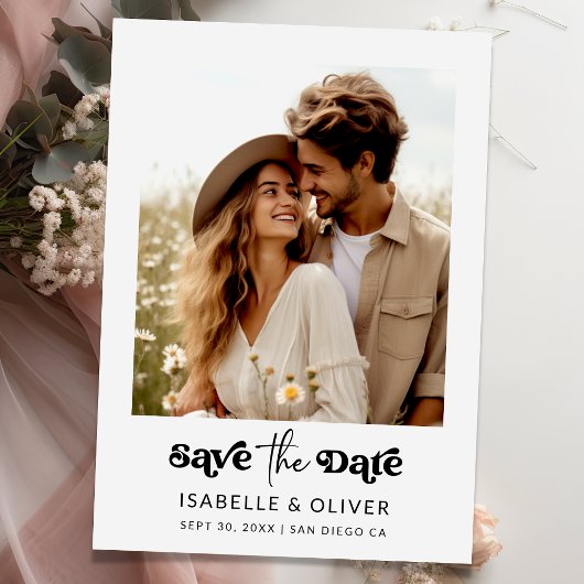 Mariage photo moderne simple Enregistrer la carte