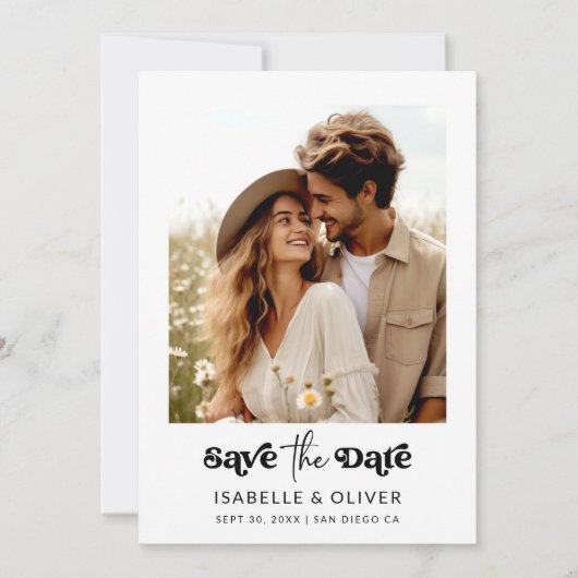 Mariage photo moderne simple Enregistrer la carte  (Devant)