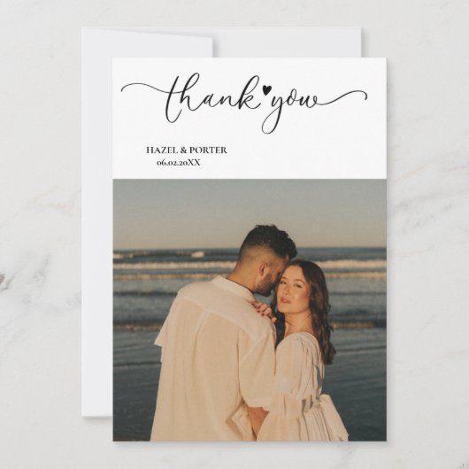 Mariage photo moderne simple Merci (Devant)