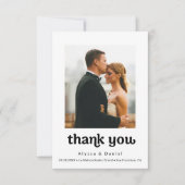 Mariage photo moderne simple Merci Note (Devant)
