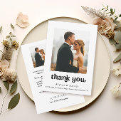 Mariage photo moderne simple Merci Note