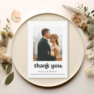 Mariage photo moderne simple Merci Note